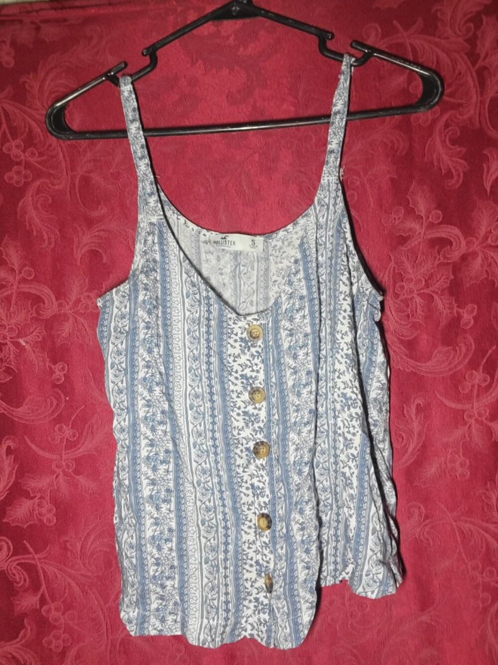Hollister Floral Button-Front Cami Tank Top